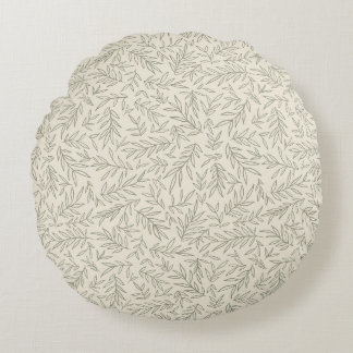 Cojín Redondo Serene Sage Green | Susurro de hoja suave Minimali