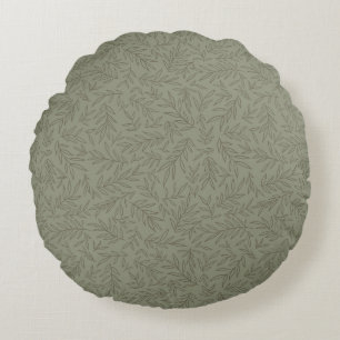 Cojín Redondo Serene Sage Green Tone-on-Tone en la calma de lo