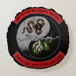 Cojín Redondo Serpiente/dragón Ying/almohada redonda del símbolo