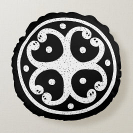 Cojín Redondo Serpientes nórdicas tribales celtas