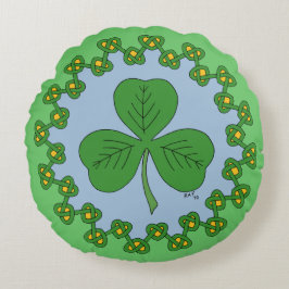 Cojín Redondo Shamrock and Knotwork