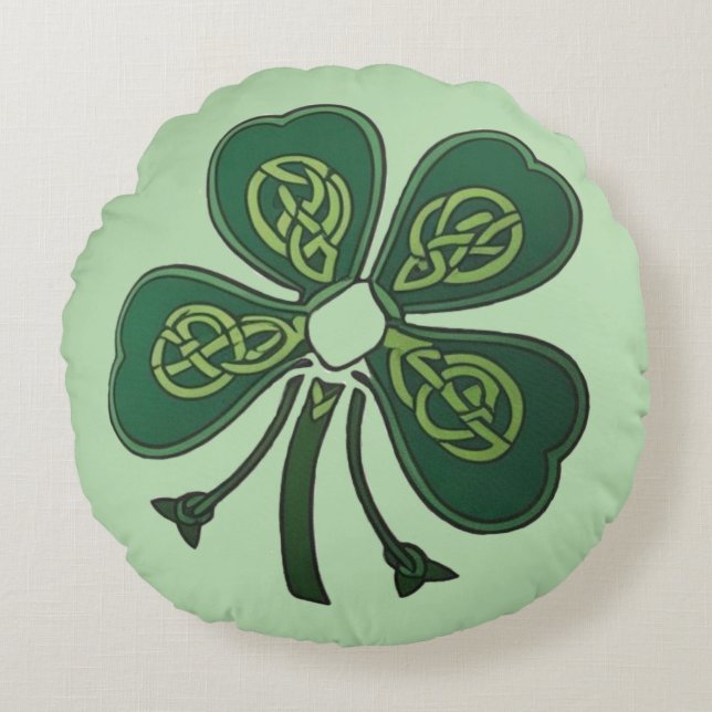 Cojín Redondo Shamrock verde 2025 (Anverso)