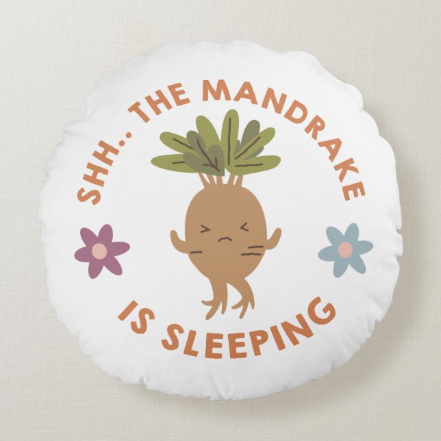 Cojín Redondo Shh. El Mandrake duerme (Anverso)