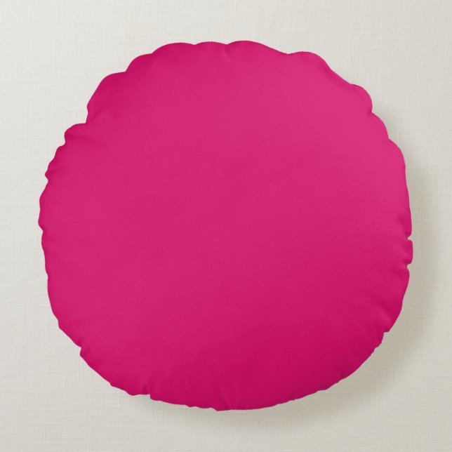 Cojín Redondo Shocking Pink, Solid, Lovely,Simple,Modern (Anverso)