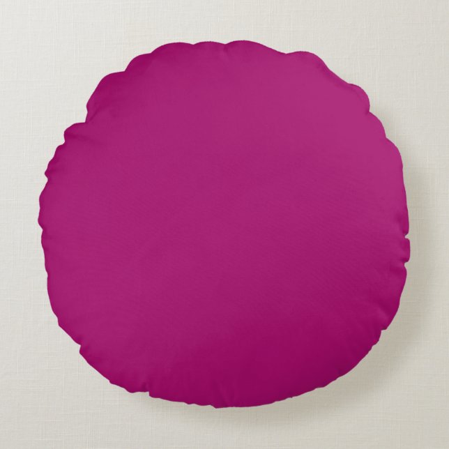 Cojín Redondo Shoking Pink, Purple,Solid, Simple, Modern (Anverso)