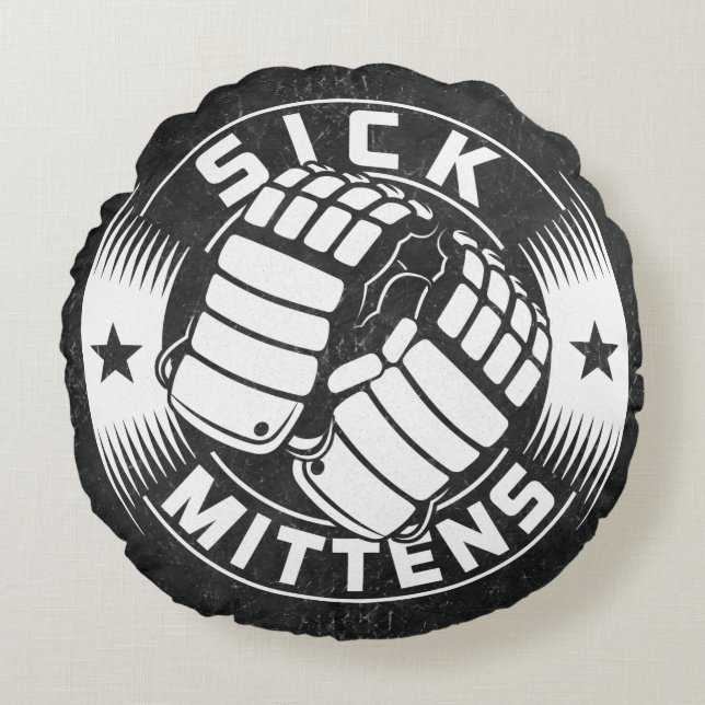 Cojín Redondo Sick Mittens Hockey Hockey Throw Cushion (Anverso)