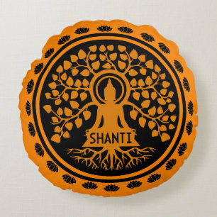 Cojín Redondo Siddhartha Gautama, arte budista