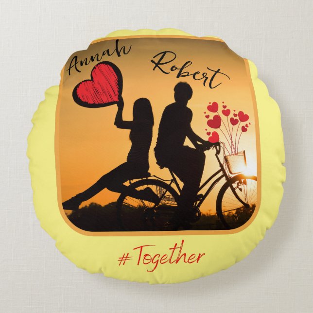 Cojín Redondo Siempre amor romántico (Anverso)