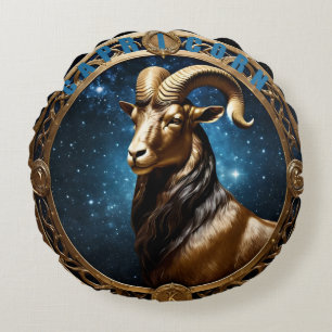 Cojín Redondo Signo de astrología de Capricornio