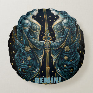 Cojín Redondo Signo de astrología de Gemini