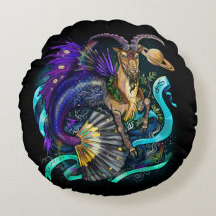 Cojín Redondo Signo de zodiaco de Capricornio
