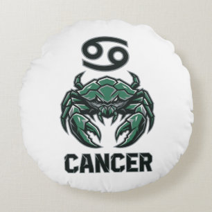 Cojín Redondo Signo zodiacal Cáncer Mascota Mecha de Jade