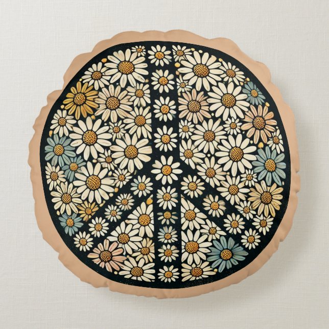 Cojín Redondo Signos de paz (Anverso)