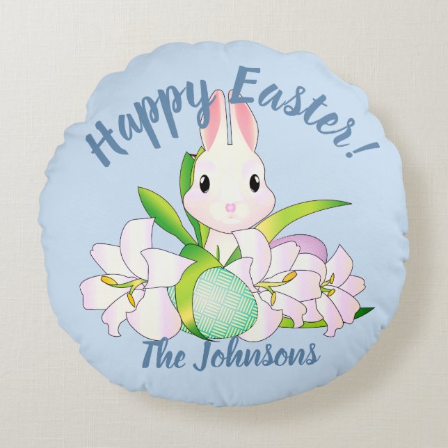 Cojín Redondo Silencio de Pascua y Dulces (Anverso)