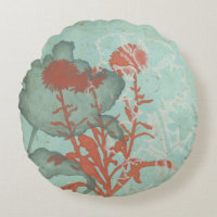 Silhouette de flores rojas sobre fondo Verde azula