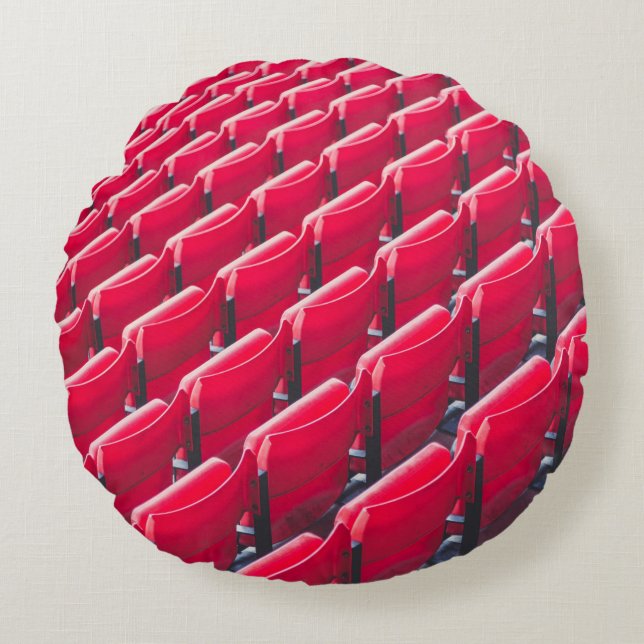 Cojín Redondo Sillas de teatro rojas (Anverso)