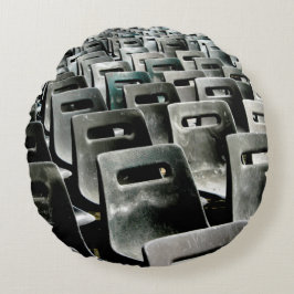 Cojín Redondo Sillas grisáceas monocromáticas