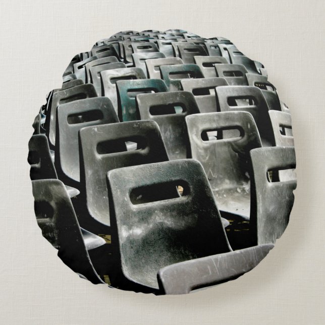 Cojín Redondo Sillas grisáceas monocromáticas (Anverso)