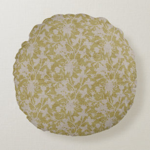 Cojín Redondo Silueta de Chintz Floral - Chartreuse 