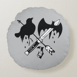 Cojín Redondo Símbolo del comodín del pelotón el   del suicid