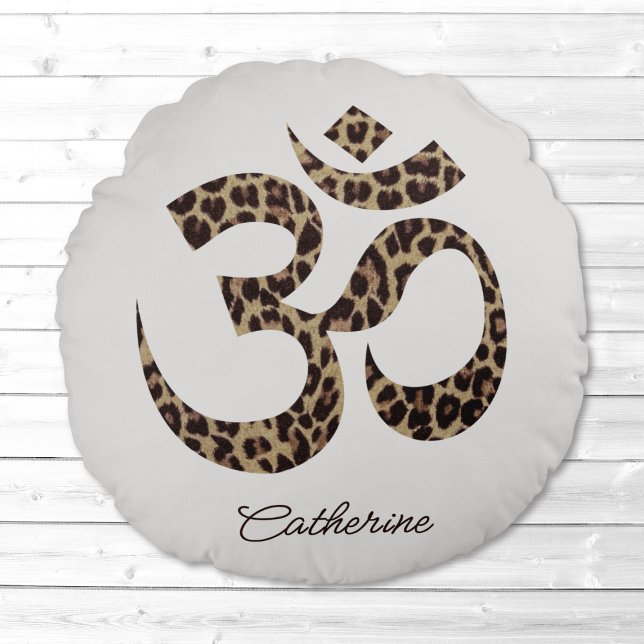 Cojín Redondo Símbolo leopardo Om meditación Yoga redondo Pillow (Subido por el creador)