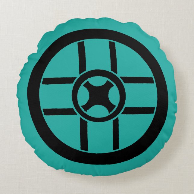 Cojín Redondo Símbolo nórdico: Cruz de la rueda (Anverso)