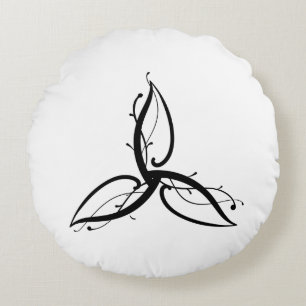 Cojín Redondo Símbolo Triquetra Odin Norse Wicca