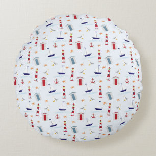 Cojín Redondo Símbolos del mar de Guay