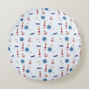 Cojín Redondo Símbolos del mar de Guay