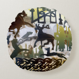 Cojín Redondo Símbolos y cordón pictos