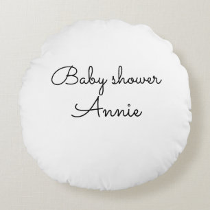 Cojín Redondo simple minimal añade tu nombre texto baby shower t