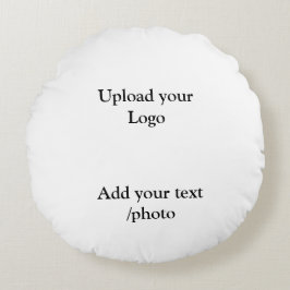 Cojín Redondo simple mínimo añadir detalles de texto del logotip
