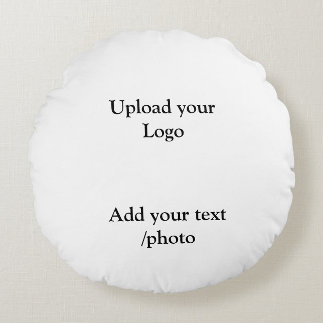 Cojín Redondo simple mínimo añadir detalles de texto del logotip (Anverso)