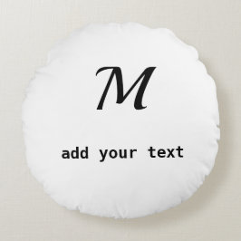 Cojín Redondo simple mínimo añadir el texto foto de monograma