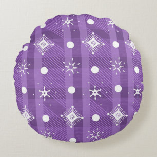 Cojín Redondo Simple Snowflakes Purple Plastum