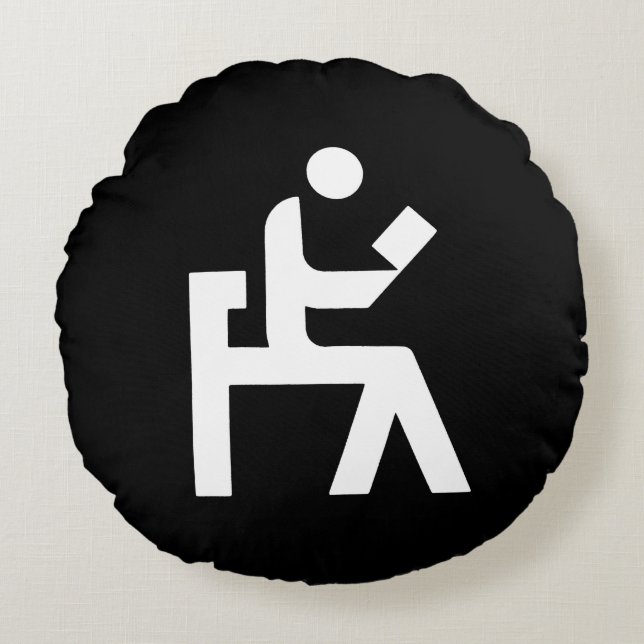 Cojín Redondo Sitio de lectura de la biblioteca (Anverso)