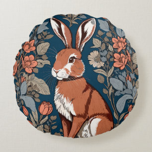 Cojín Redondo Sitting Hare William Morris Inspiren Floral