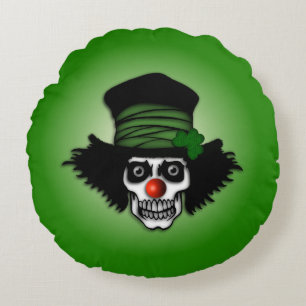 Cojín Redondo Skeleton Irlandés Clown Green