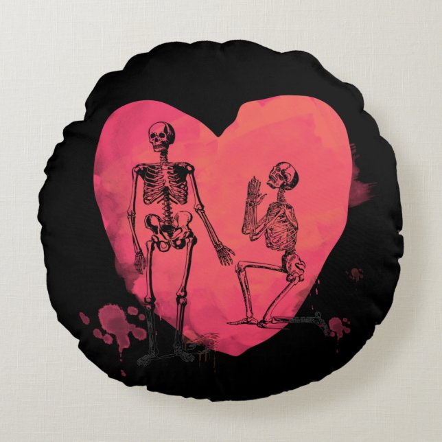 Cojín Redondo Skeleton Love (Anverso)