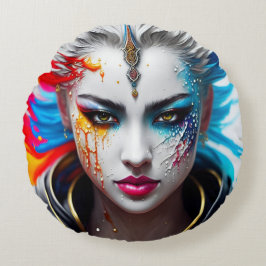 Cojín Redondo skin paint girl white