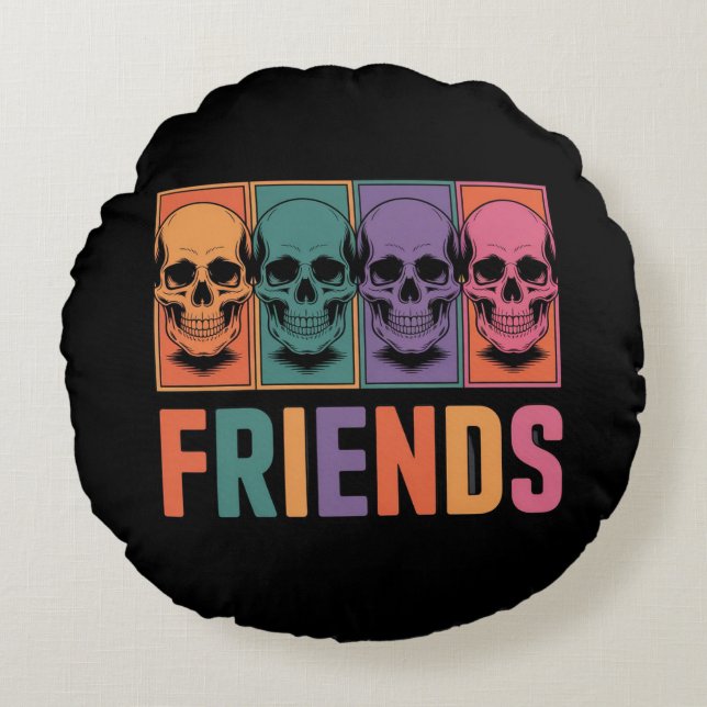 Cojín Redondo Skull Friends (Anverso)