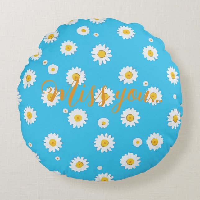 Cojín Redondo Sky Bloom Daisies (Anverso)