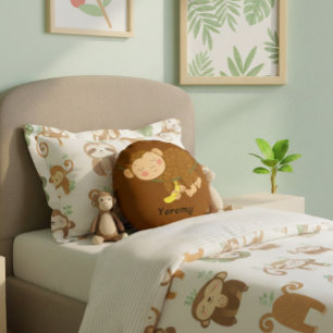 Cojín Redondo Sleeping Monkey Cartoon Round Pillow