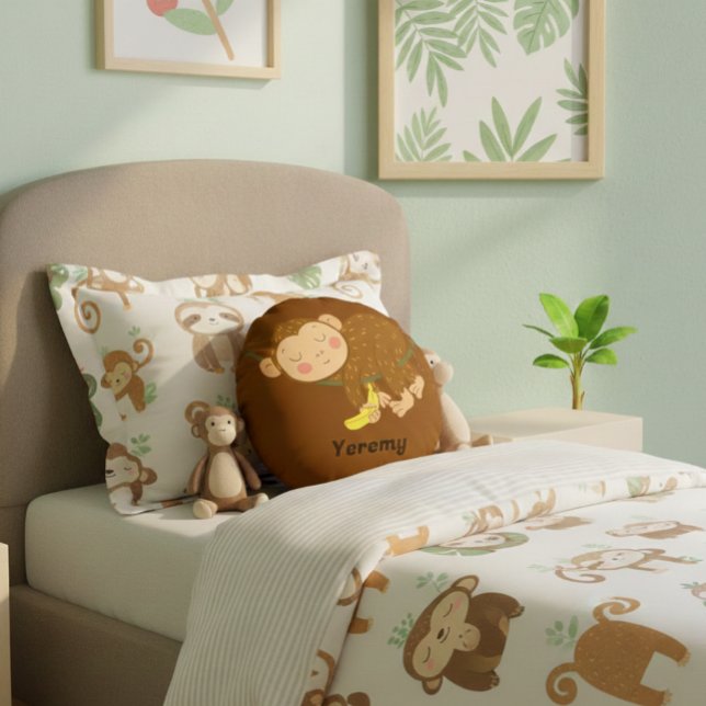 Cojín Redondo Sleeping Monkey Cartoon Round Pillow (Subido por el creador)