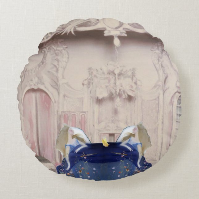 Cojín Redondo Sleeping Princess Round Pillow – Opalescent Dream (Anverso)