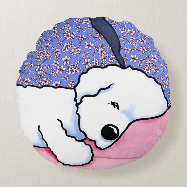 Cojín Redondo Sleepy Bichon (Anverso)