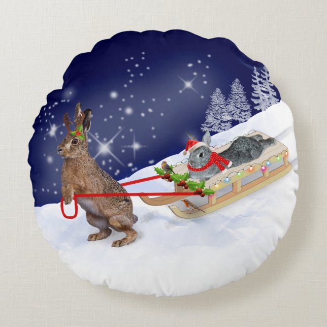 Cojín Redondo Sleigh Ride Pillow (Anverso)