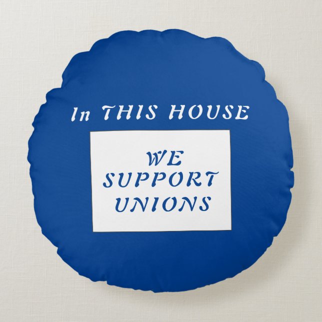 Cojín Redondo Slogan Unión de Justicia Social (Anverso)