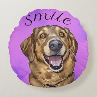 Cojín Redondo Smile With A Puppy keychain Round Pillow