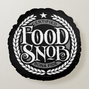 Cojín Redondo Snob de comida - amante de la comida divertida